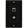 RiteAV Decorative 1 Gang Wall Plate (Black/Black) 2 Port -