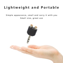 GELRHONR TRS 6.35mm Male to Two RCA Female Audio Heads,(1/4 Inch) 6.5mm to Dual Adapter Connector Converting Stereo Interconnect Audio Y Splitter for Audio Mixer, PC/MP3/MP4(Black-5Pack)