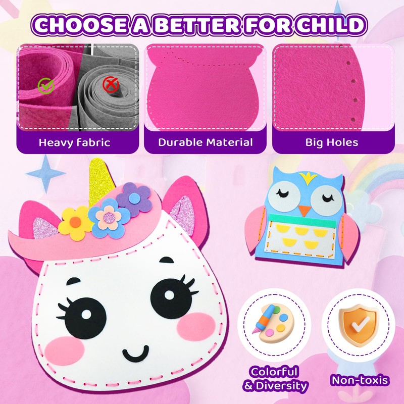 powerful xishan Unicorn Sewing Kit for Kids Ages 4-8| 9