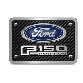 iPick Image for - Ford F-150 Platinum 3D Logo Carbon Fiber Look 3/8" Thick Aluminum 2 inch Tow Hitch Cover