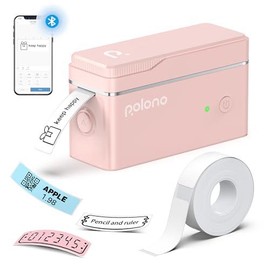 P31S Label Printer with Roll Tape, Portable Thermal Printer and Bluetooth Label Maker, Printer for Organizing, Storage, Office and Home:_Pink +1 Roll
