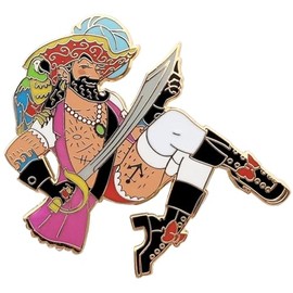 Pinsanity Pirate Pin Up Boy Enamel Lapel Pin