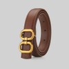 FDEETY Women's PU Leather Belt Versatile and Fashionable with Round