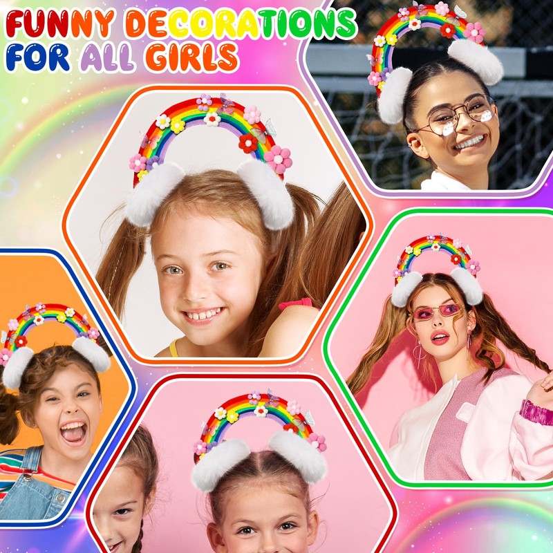 Rainbow Butterfly Flower Hair Clip Kit Crazy Hair Day