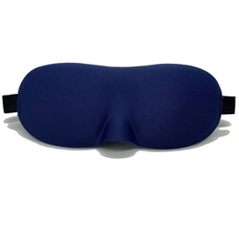 3D Contoured Eye Mask for Sleeping, Luxury Blindfold Sleep Mask with Adjustable Strap, Soft and Comfortable Night Eye Mask for Men and Women, Sleeping, Navy Blue