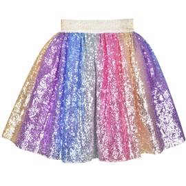 Sunny Fashion Girls Skirt Blue Heart Sequins Sparkling Tutu Dance Size 86-146, multicoloured