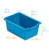 ECR4Kids Scoop Front Storage Bin, Multipurpose Organization, French Blue, 15-Piece