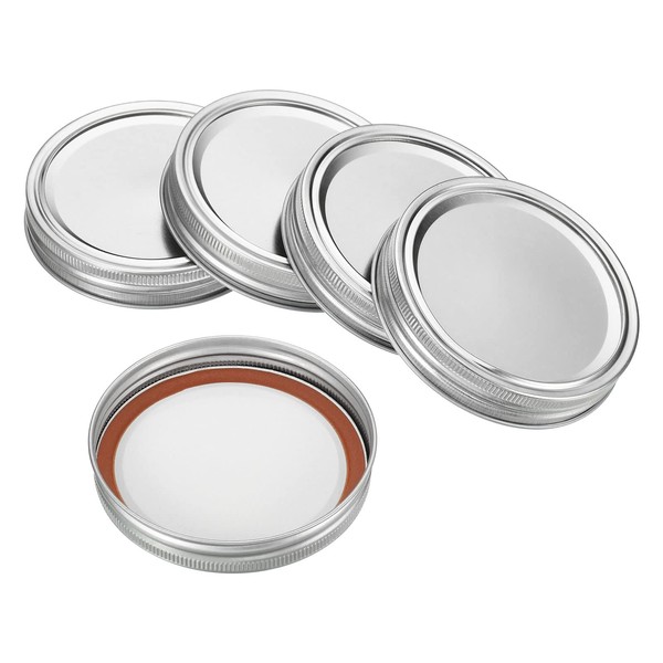 PATIKIL 86mm Regular Mouth Iron Mason Jar Lids 1 Set/6pcs Split Canning Jar Cap for Kitchen Storage