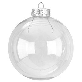 Succulent Style 12 X Clear Round Glass Christmas Tree Baubles Spheres Ornaments Decoration 6cm