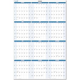 2028 Annual 36" x 24" Vertical Premium Dry-Erasable Wall Calendar. Complete with marker and eraser.