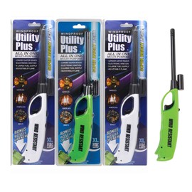 Elite Brands USA Long Windproof Lighter With Flashlight, Value Pack of 4, Multipurpose Jet Flame Extended Neck, Ideal for BBQ Grill Camping Gas Stove Fireplace
