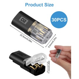 30 Stück 2-polige Kabel Steckverbinder, wasserdichter und hitzebeständiger Kabelanschluss, 18-24 AWG, geeignet für Autos, Lastwagen, Kayaks und Boote