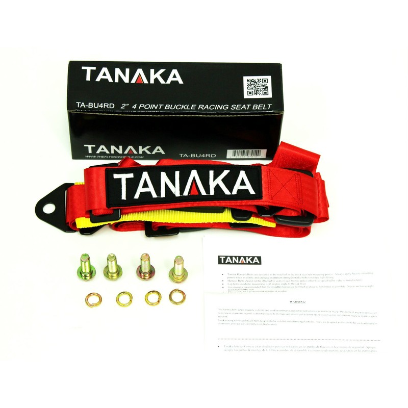 Tanaka 2X TANAKA UNIVERSAL RED 4 POINT BUCKLE RACING SEAT
