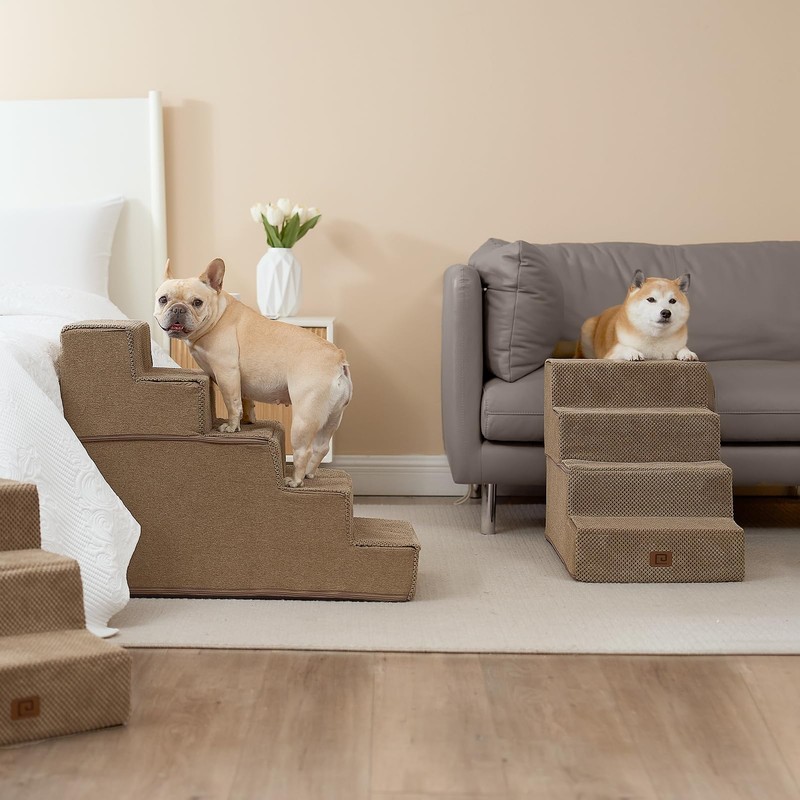 EHEYCIGA Dog Stairs for High Bed 22.5”H, 5-Step Dog Steps