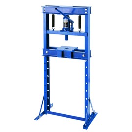 GarveeTech 12 Ton Hydraulic Press, Heavy Duty H-Frame Floor Shop Press with Adjustable Workbench & 2 Press Plates for Metal Bending, Straightening, Automotive Repair & Garage Use, Blue