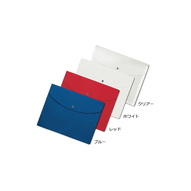 プラス ８８５７４）ポケット付エンベロープ 横型マチ付 クリア