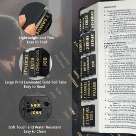 Erilano Bible Tabs for Women and Men, Leather Paper Bible Index Tabs,Large Gold Foil Laminated Tabs,Bible Tabs for Study Bible,Large Bible Index Tabs for Easy Easy to Read﻿ (Black)