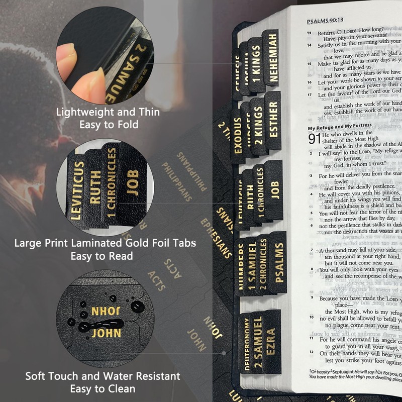 Erilano Bible Tabs for Women and Men, Leather Paper Bible