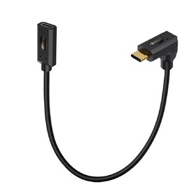 Kework 1ft 40Gbps USB 4.0 Type C Extension Cable, Straight Female to Up & Down Angle Male 240W 5A PD USB C 4.0 Cord for Smartphones, Laptops, Thunderbolt 3, Support 8K@60Hz