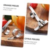iplusmile 1Set Ergonomic Stainless Steel Orange Peeler Rustproof Citrus Peelers