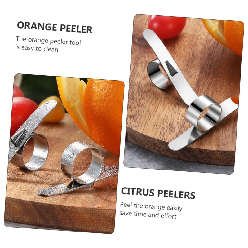 iplusmile 1Set Ergonomic Stainless Steel Orange Peeler Rustproof Citrus Peelers