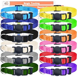 GAMUDA - Collares de nailon súper suave para cachorros, separables ajustables, colores surtidos, con identificación y 2 gráficos de registro