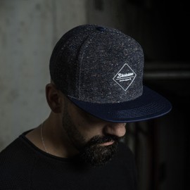 Blackskies Snapback cap, black, brown, grey wool screen, unisex premium baseball cap. - Re