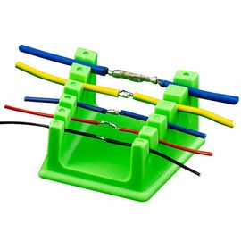 HZY Silicone Soldering Stand, Helping Hands Soldering Station, Soldering Wire Holder with 5 Slots - Third Hand Soldering Iron Stand for 32AWG to 12AWG Wires(Only Stand), Green, 1 Pcs