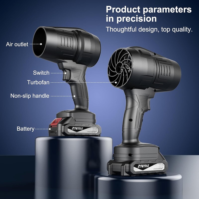 Fostex Cordless Leaf Blower, Handheld Turbo Air Blower with 2
