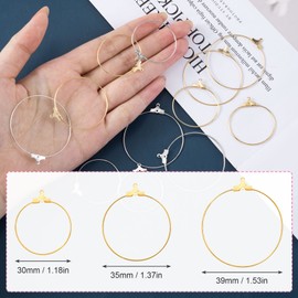 OIIKI 150Pcs Earring Hoops for Jewelry Making, Hypoallergenic Metal Round Beading Earrings Hoops Finding for DIY Earrings Craft Art Accessories（30mm, 35mm, 40mm）