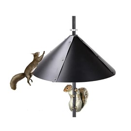 Qualirey 4 Pieces 24-Inch Squirrel-Proof Bird Feeder Baffle Set with Metal Frame for Shepherd's Hook House Guard Outdoor Courtyard