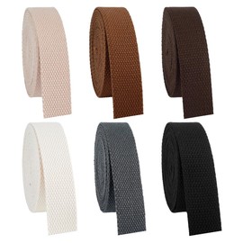 PH PandaHall 19.6 Yards Heavy Sewing Webbing 6 Colors Cotton Webbing 1'' Flat Polycotton Webbing Leash Strapes for DIY Crafts Tote Bag Webbing Bag Strap Cloth Belt Making Outdoor Supplies