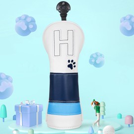Golf Head Cover Dog Blue Claw Golf Utility Cover for Hybrid with Number Tag (2,3,4,5,6,UT) Single Piece Club Headcover Wood Cover Synthetic Leather Splicing Design