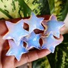 5 Pcs Opalite Stars, Opal Star, Opalite Crescent Stars, Carved