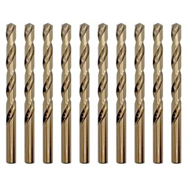 Cobalt Drill Bit 10Pcs 13/32 in. HSS Co M35 Jobber Length Twist Drill Steel Metal