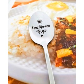 Grandma Gigi Gifts from Granddaughter Grandson Good Morning Gigi Spoon for Grandmother Nana Christmas Birthday Gift for Granny Gigi Coffee Tea Lovers Gifts Gigi Dessert Spoons