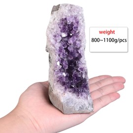 Nupuyai Nupuyai Natural Amethyst Crystal Quartz Cluster, Mineral Geode Druzy Specimen Stone for Reiki Healing Home Decoration (800-1100g)