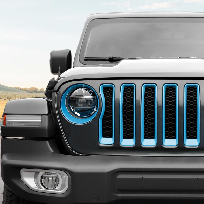 RT-TCZ for Wrangler JL Mesh Front Grille Grill Insert Headlight