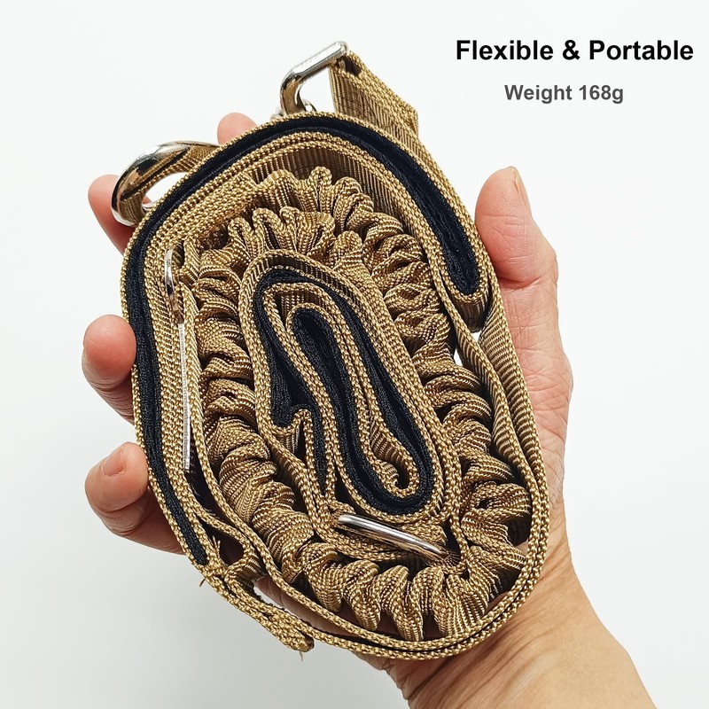 Double Handle Tactical Dog Leash with Shock Absorption, 5FT Reflective