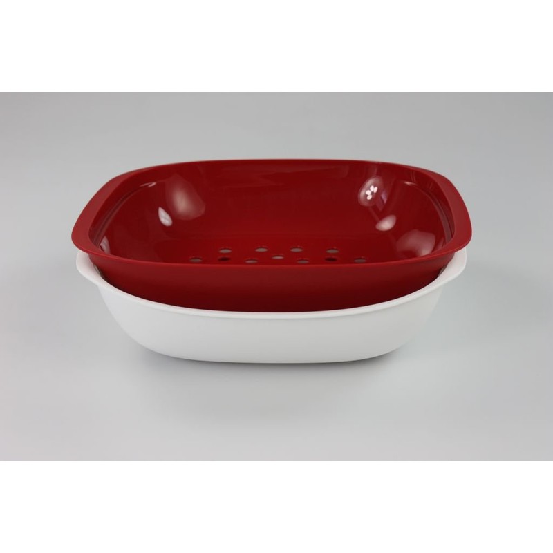 TUPPERWARE Allegra Basket Strainer 1,33 L Bowl Server white red
