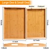 2 Pack Bamboo Serving Tray with Handles, Portable Bed Tray