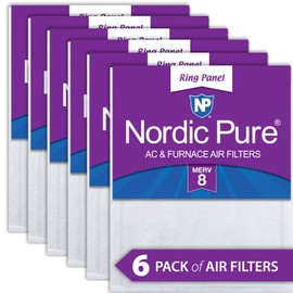 Nordic Pure 18x24x 1/2 Half Inch Ring Panel MERV 8 Furnace Air Filters 6 Pack