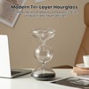 60-Minute Tri-Layer Design Hourglasses Timer - Glitzhome Hand-Blown Sand Clock