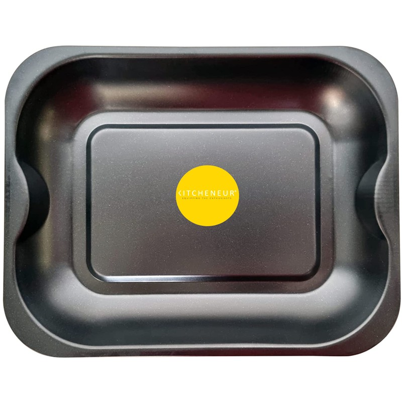 2-Pack Black Roasting and Baking Tray Set - Medium Roaster