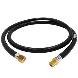 MCAMPAS 5 Feet High Pressure Hose - 1/4" Male NPT to 1/4" Female NPT Extension Hose, 5/16" ID Flexible Rubber Hose for Gas Grills, Turkey Fryers, Fire Pit, Mr Heater.RV & ETravel Trailers