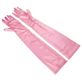 Women's 22 Inch Classic Adult Size Opera Length Satin Gloves (Pink)