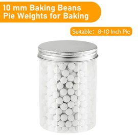 Tessco Pie Weights for Blind Baking, 3.2 lb Ceramic Pie Weights Blind Baking Beads Pie Weights for Baking Crust Reusable Ceramic Stoneware with Plastic Container for Baking(White)