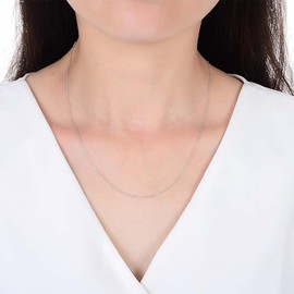 SULIUDAJI Jewellery Fine 925 Silver Curb Chain 1 mm Women's Necklace Silver