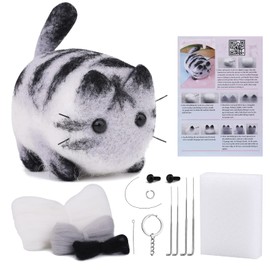 Needle Felting Starter Kit, Animals Needle Felting Set, DIY Wool Felt Materials Set with Felting Tool and Instruction for Needle Felting Craft Project and DIY Handmade