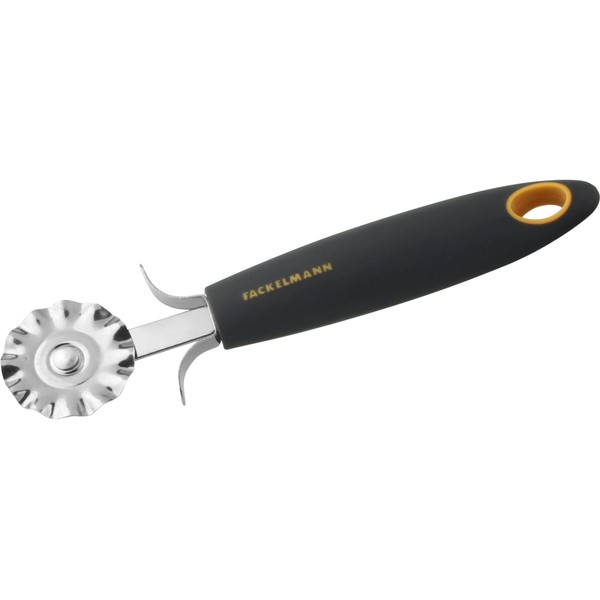 FACKELMANN Teigrädchen Soft 18cm in grau/orange/Silber, Edelstahl, 18 x 7.9